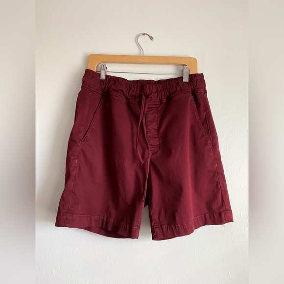 $245‼️COTTON CITIZEN Burgundy Maroon Red Simon Shorts Classic USA Soft Stretch M - Picture 2 of 10